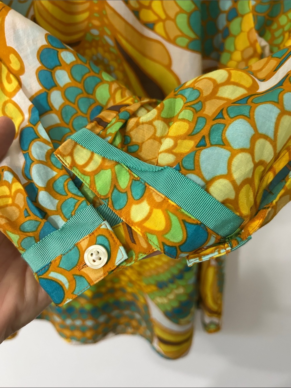 Trina Turk for Banana Republic Blouse Silk Blend Vibrant Paisley Lightweight Top - Picture 8 of 15